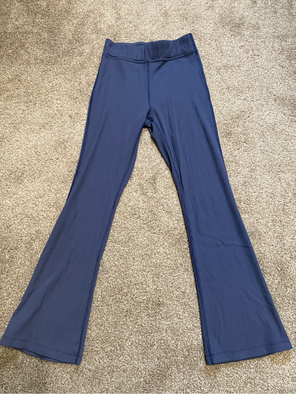 Outdoor Voices Ribbed Active flares I n Slate Blue-Grey